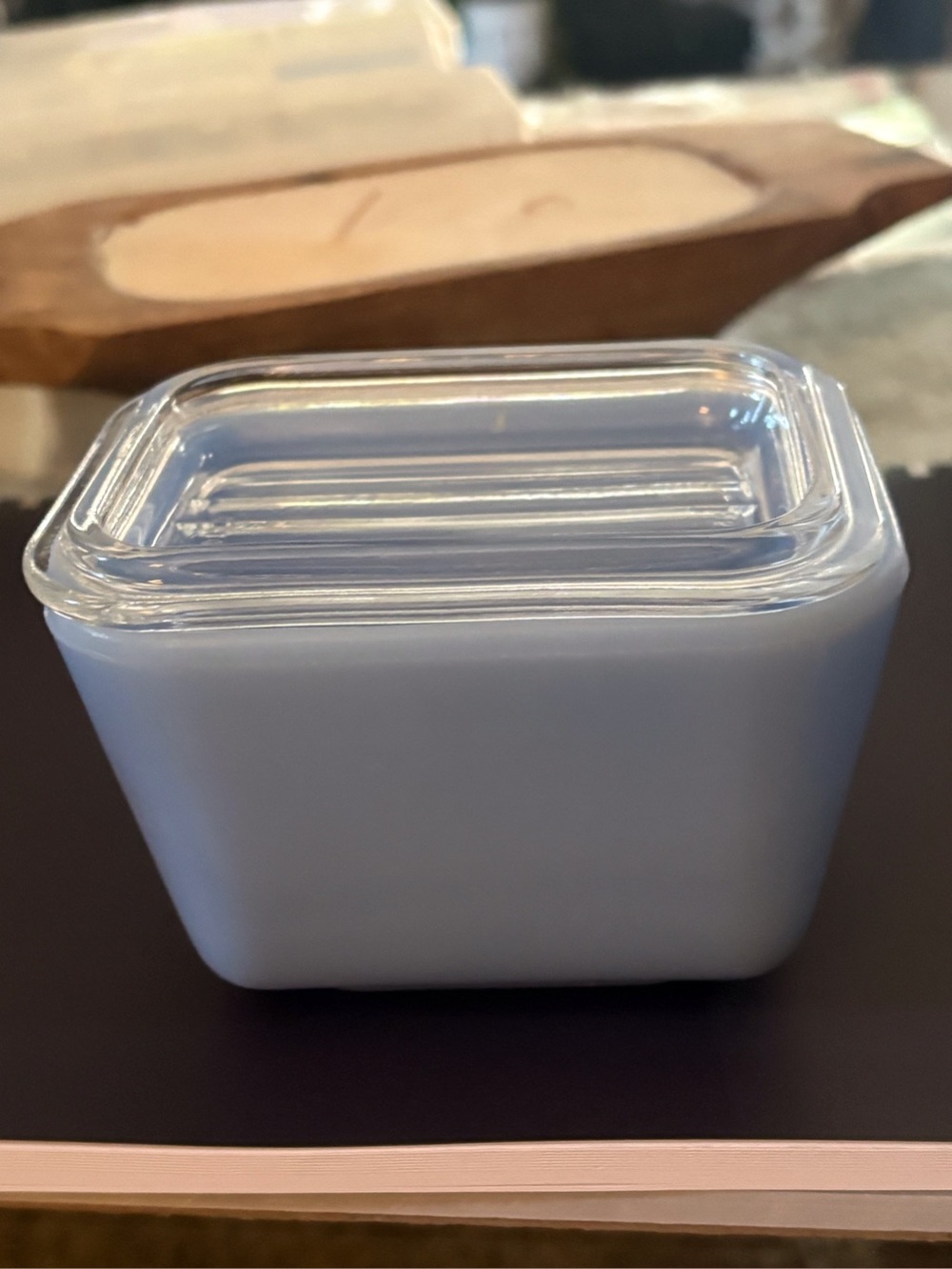 (92)Antique Delphine Blue Glass Pyrex Container